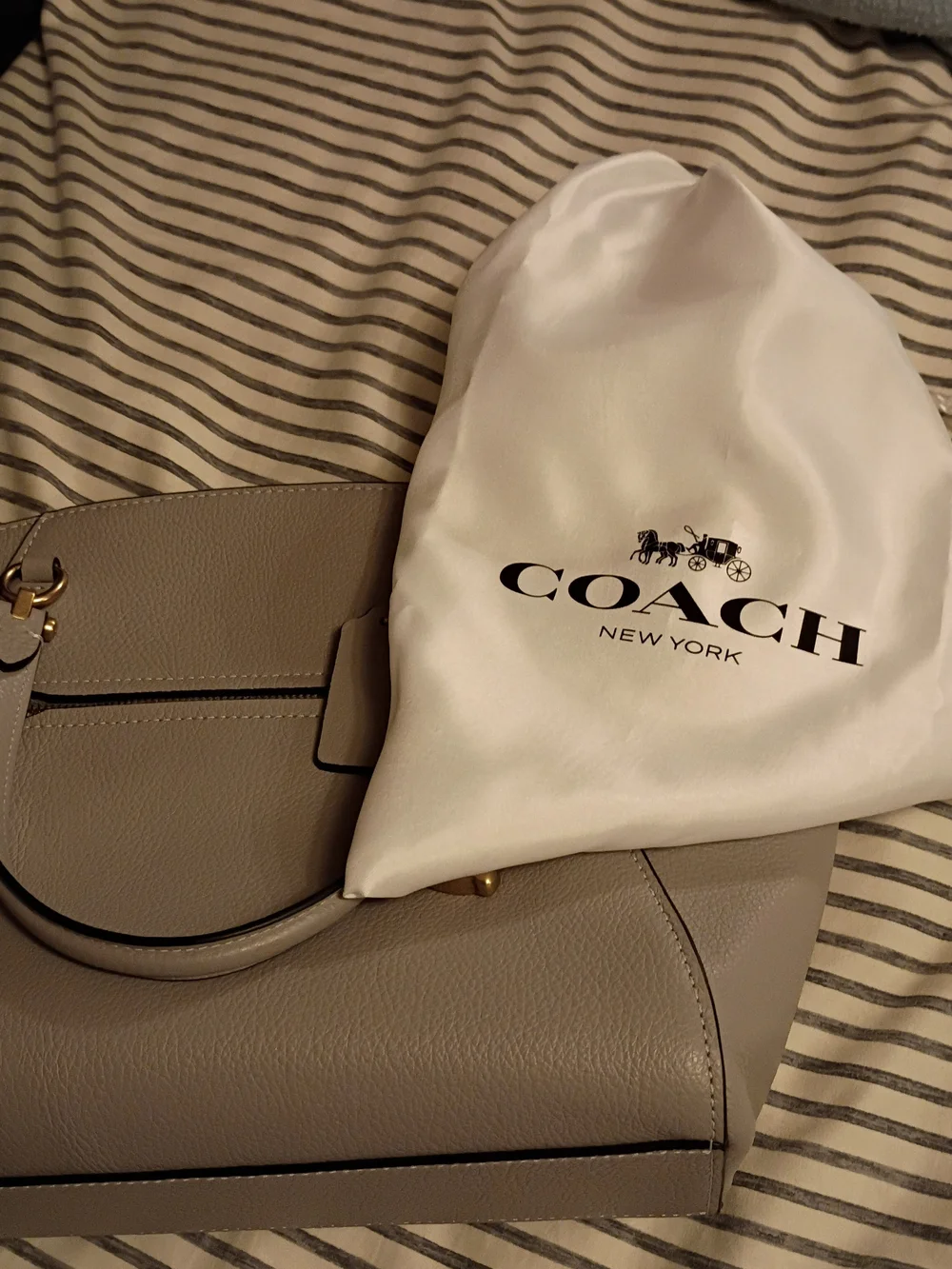 Coach Bella Grey Leather Satchel
